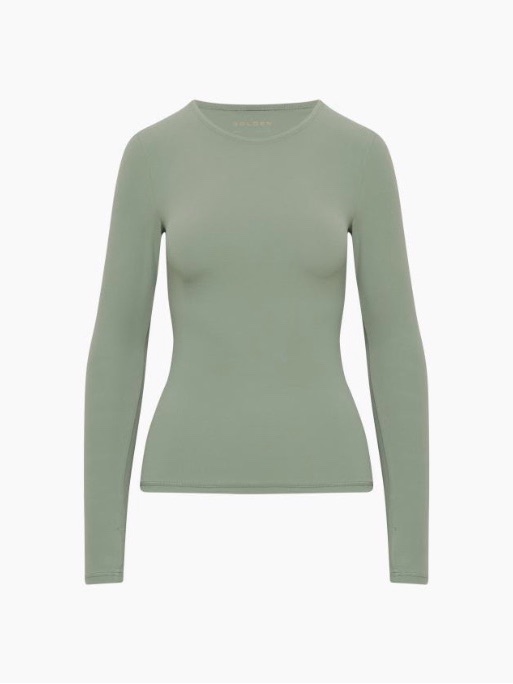 Aritzia Golden Butter Essential Long Sleeve Crewneck Thumbholes Smoky Sage Green